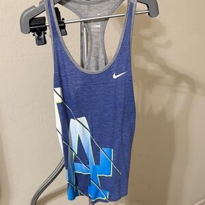 Dodgers Nike Blue and Gray Tank with Graphic Design